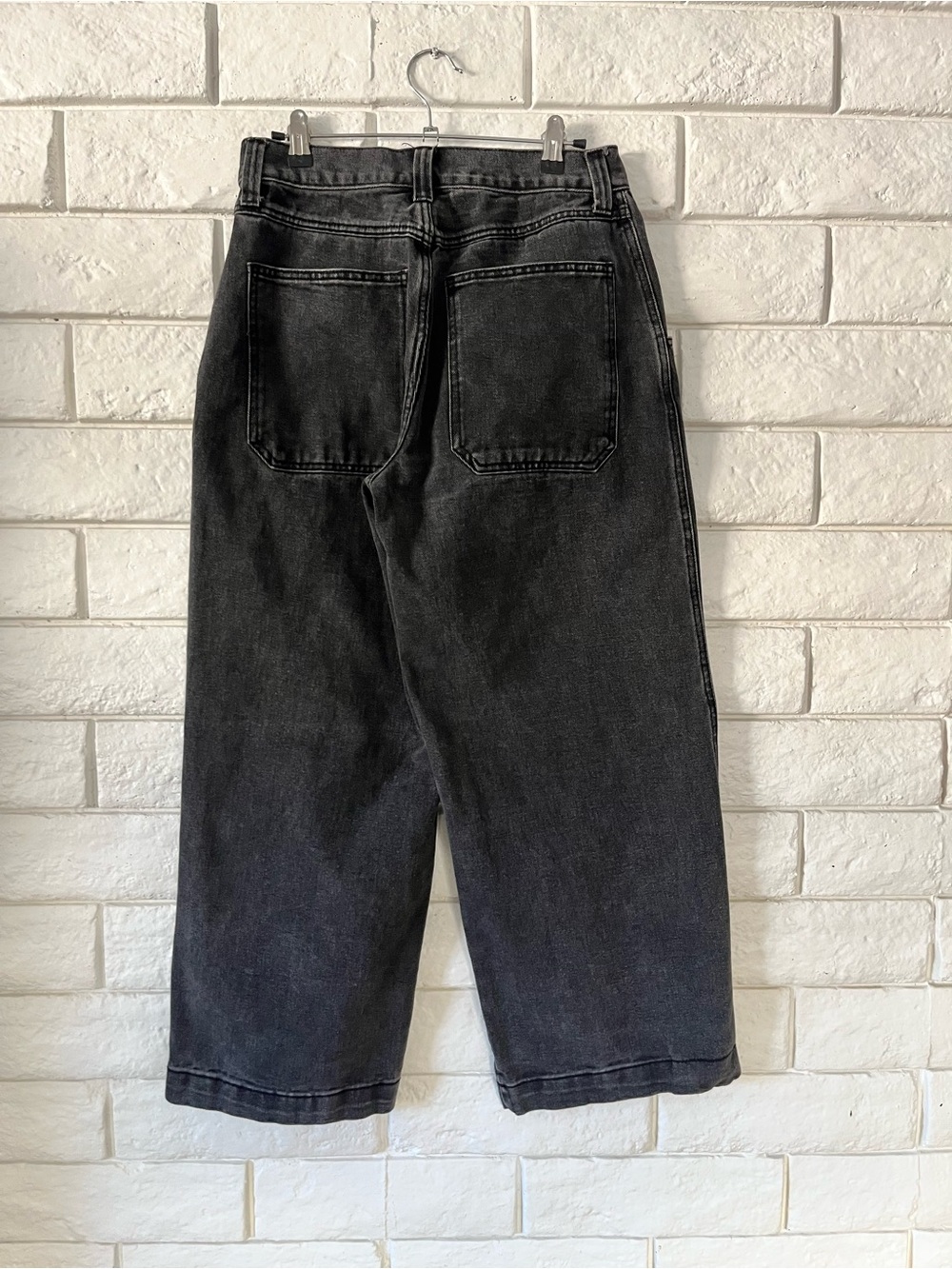 John Galt Wide Leg Baggy Jeans Washed Black Slouchy Pants Cotton Size 27 - Picture 5 of 7
